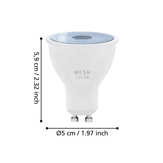 Eglo LED Spot, Strahler-Lampe Smart GU10 dimmbar 4,9W 420lm RGB CCT warm-/tageslichtweiss 2700-6500K Zigbee Opal 110394