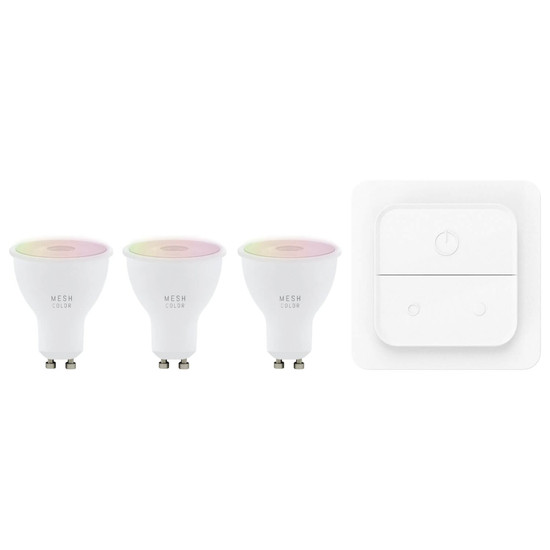 Eglo LED Spot, Strahler-Lampe Smart GU10 dimmbar 4,9W 420lm RGB CCT warm-/tageslichtweiss 2700-6500K Zigbee Opal 3er Pack 110417