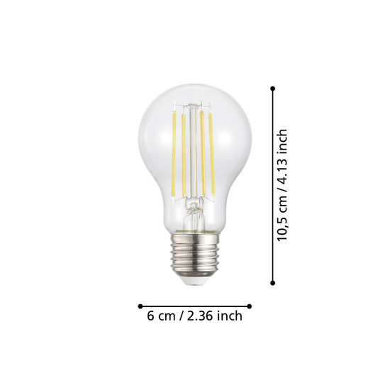 Eglo LED Lampe E27 A60 7W 806lm warmweiss 2700K Klar 117533