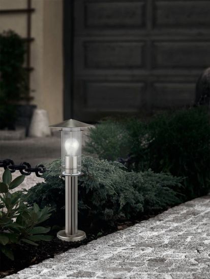 Eglo 30187 LISIO E27 Außen-Stehleuchte 50cm Ø175mm Edelstahl IP44