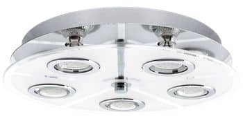 Eglo 30933 Cabo LED Deckenleuchte 5x3W Edelstahl chrom weiss klar