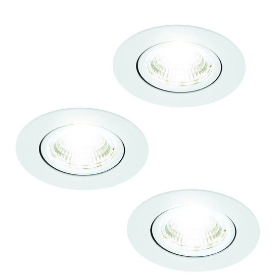 Eglo LED Einbauspot Saliceto 3-flammig dimmbar 3x 6,4W neutralweiss 4000K Weiss Aluminium Ø9cm 33391