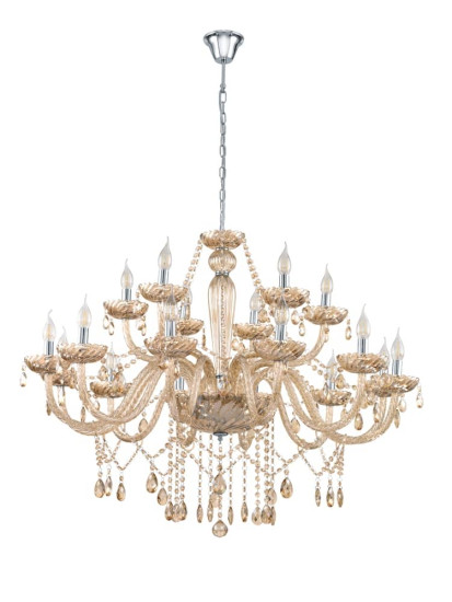 Eglo 39095 Basilano Pendelleuchte 18XE14 chrom cognac