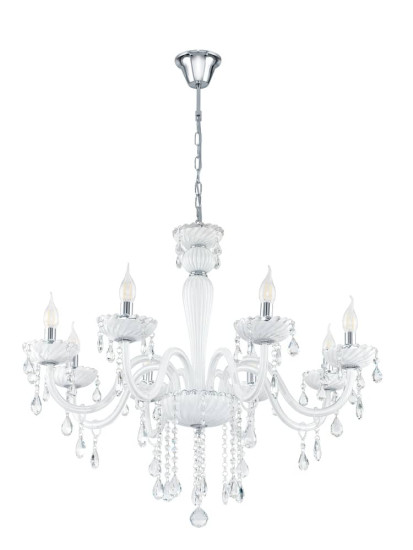 Eglo 39114 Carpento Hängeleuchte 8XE14 chrom weiss