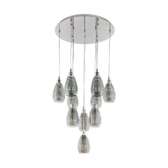 EGLO 39506 SIRACUSA Hängeleuchte schwarz-transparent 10xE27