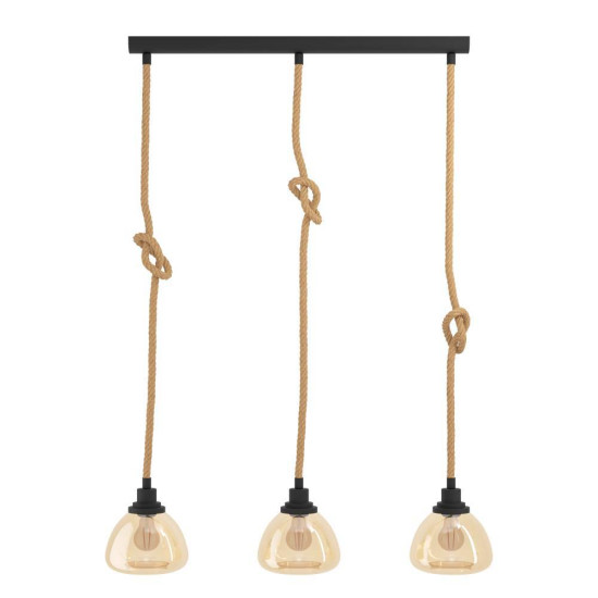 Eglo 43192 RAMPSIDE E27 3-fach Hängeleuchte 895x195mm Schwarz Amber