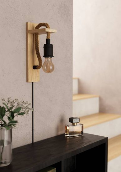 Eglo 43197 RAMPSIDE E27 Wandleuchte Schwarz Braun