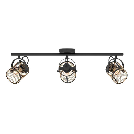 Eglo Spot Dellow 3-flammig E27 Schwarz Messing Stahl 83x21cm 43533