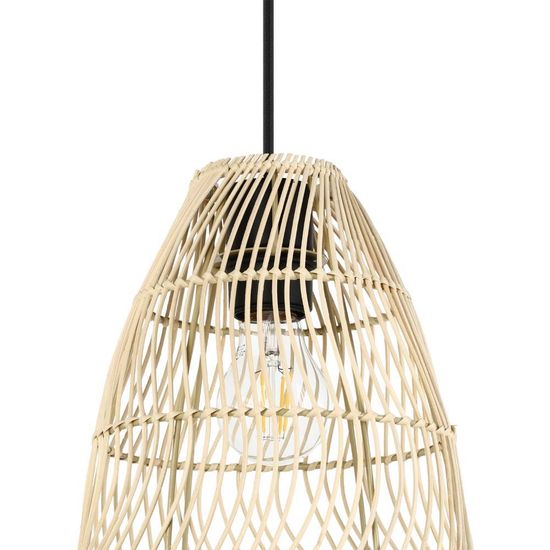 Eglo 43867 AYESGARTH E27 3-fach Hängeleuchte 910x210mm Schwarz Natur