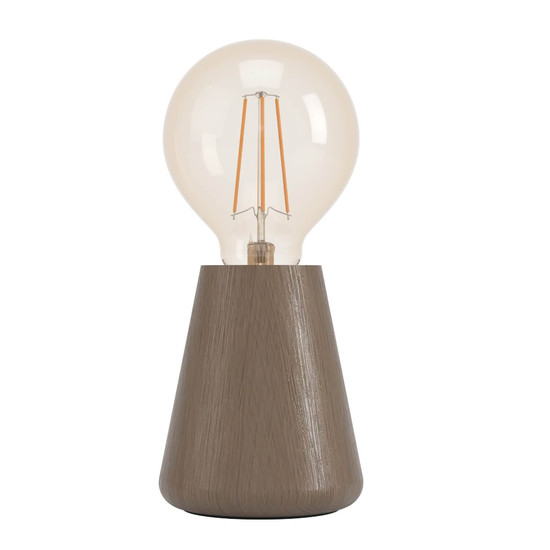 Eglo Tischleuchte Asby E27 Dunkelbraun Holz Ø8,5cm 44015