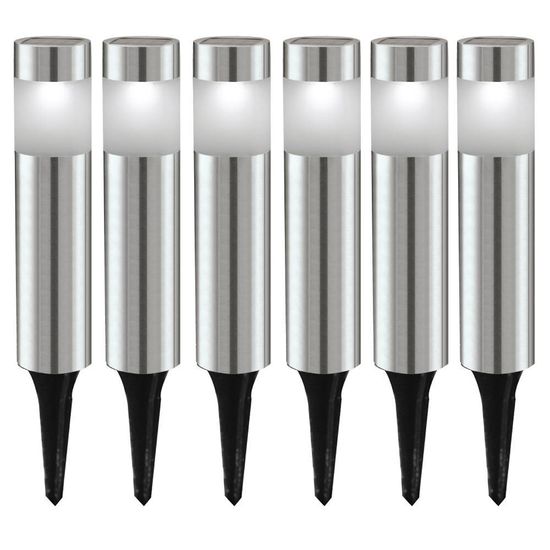 Eglo 48494 Z_SOLAR LED 6-fach Gartenleuchte 6x0,06W Ø60mm Edelstahl Weiss