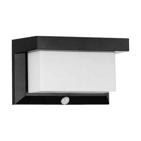 Eglo LED Solar-Wandleuchte Utrera 32-flammig dimmbar 32x 0,12W Bewegungsmelder IP44 Schwarz mit Sensor 20x12cm 48968