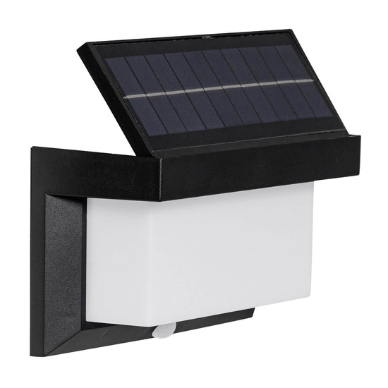 Eglo LED Solar-Wandleuchte Utrera 32-flammig dimmbar 32x 0,12W Bewegungsmelder IP44 Schwarz mit Sensor 20x12cm 48968
