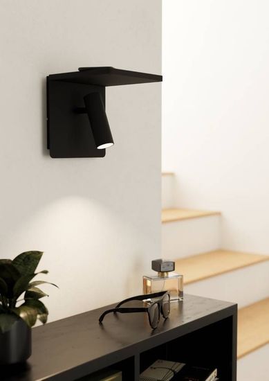 Eglo 67563 CIGLIE 1 LED Wandleuchte 6,2W Schwarz Warmweiss