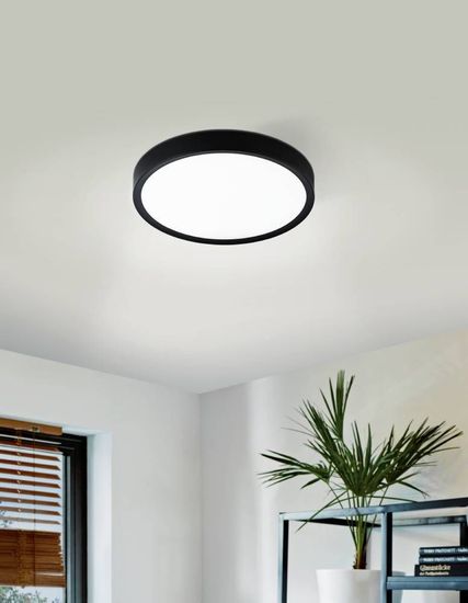 Eglo 75629 GIGLIO LED Wand-/Deckenleuchte 14,6W Ø340mm Schwarz Weiss Warmweiss