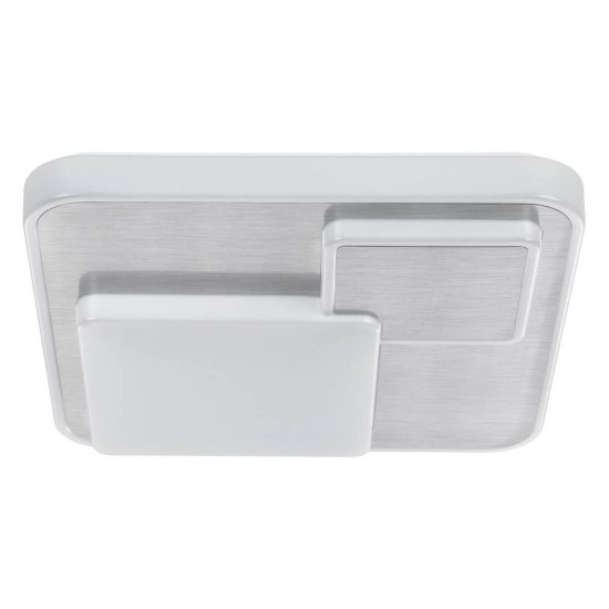 Eglo 75666 LEPRESO LED Deckenleuchte 19,5W 385x385mm Weiss Alu-Gebürste Warmweiss