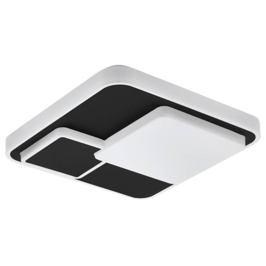 Eglo 75667 LEPRESO LED Wand-/Deckenleuchte 19,5W 385x385mm Weiss Schwarz Warmweiss