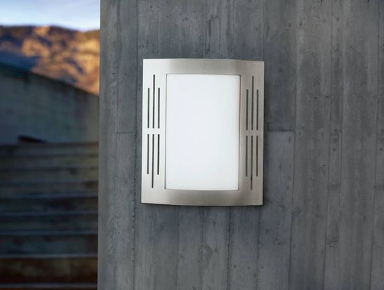 Eglo 82309 CITY E27 Außen-Wand-/Deckenleuchte Längsschlitze Edelstahl Weiss IP44 9002759823092