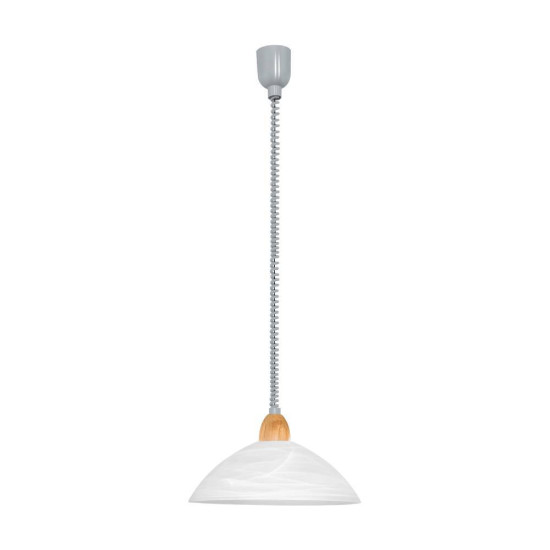 Eglo 87009 LORD 2 E27 Hängeleuchte Ø360mm Silber Buche Weiss höhenverstellbar