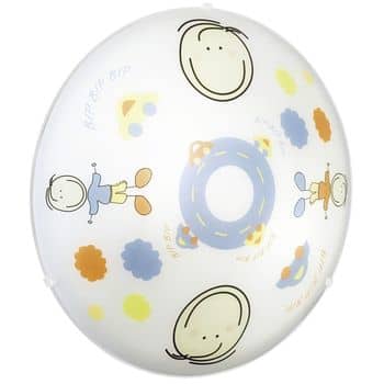 Eglo 88972 Junior 2 Wandleuchte / Deckenleuchte 2xE27 Stahl weiss Motiv Junge