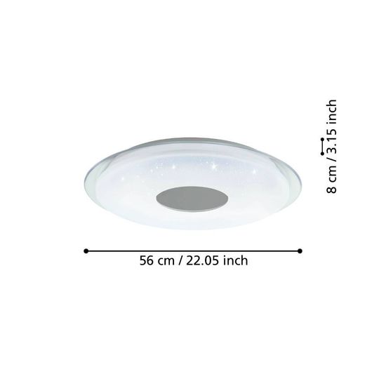 Eglo 900005 LANCIANO-Z LED 4-fach Deckenleuchte 4x11,2W Ø560mm Weiss Chrom steuerbare Lichtfarbe dimmbar