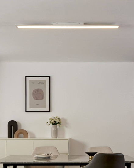 Eglo LED Deckenleuchte Salobrena-Z Smart dimmbar 33,5W CCT warm-/tageslichtweiss 2700-6500K Zigbee Weiss Aluminium 120x10cm 900048