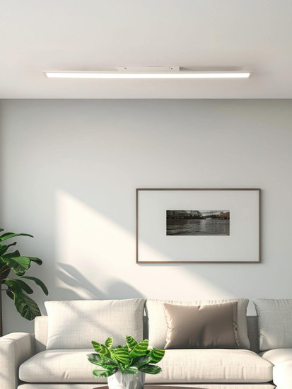 Eglo LED Deckenleuchte Salobrena-Z Smart dimmbar 33,5W CCT warm-/tageslichtweiss 2700-6500K Zigbee Weiss Aluminium 120x10cm 900048