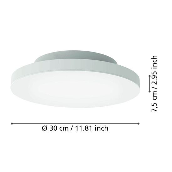 Eglo LED Deckenleuchte Turcona-Z Smart dimmbar 15,7W RGB CCT warm-/tageslichtweiss 2700-6500K Zigbee Weiss Stahl Aluminium Ø30cm 900054