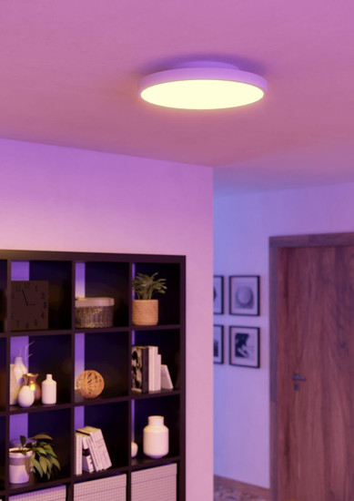 Eglo LED Deckenleuchte Turcona-Z Smart dimmbar 22,4W RGB CCT warm-/tageslichtweiss 2700-6500K Zigbee Weiss Stahl Aluminium Ø45cm 900055