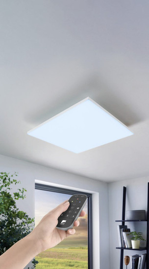 Eglo LED Deckenleuchte Turcona-Z Smart 6-flammig dimmbar 6x 5,4W RGB CCT warm-/tageslichtweiss 2700-6500K Zigbee Weiss Stahl Aluminium 60x60cm 900059