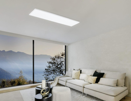 Eglo LED Deckenleuchte Turcona-Z Smart 3-flammig dimmbar 3x 10,6W RGB CCT warm-/tageslichtweiss 2700-6500K Zigbee Weiss Stahl Aluminium 120x30cm 900061