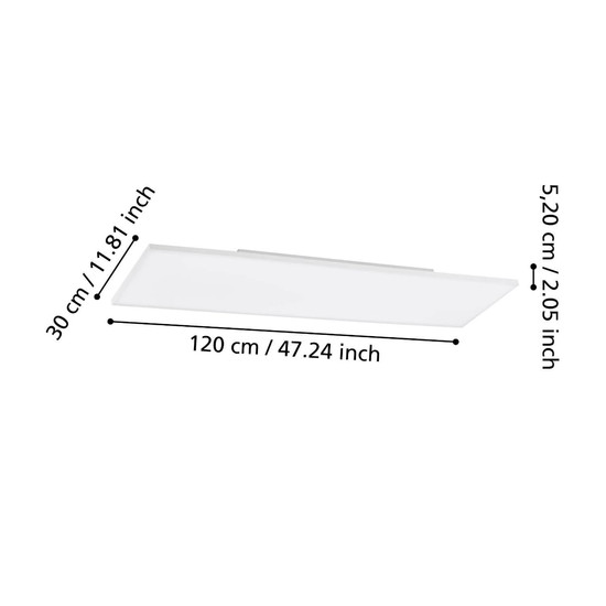 Eglo LED Deckenleuchte Turcona-Z Smart 3-flammig dimmbar 3x 10,6W RGB CCT warm-/tageslichtweiss 2700-6500K Zigbee Weiss Stahl Aluminium 120x30cm 900061