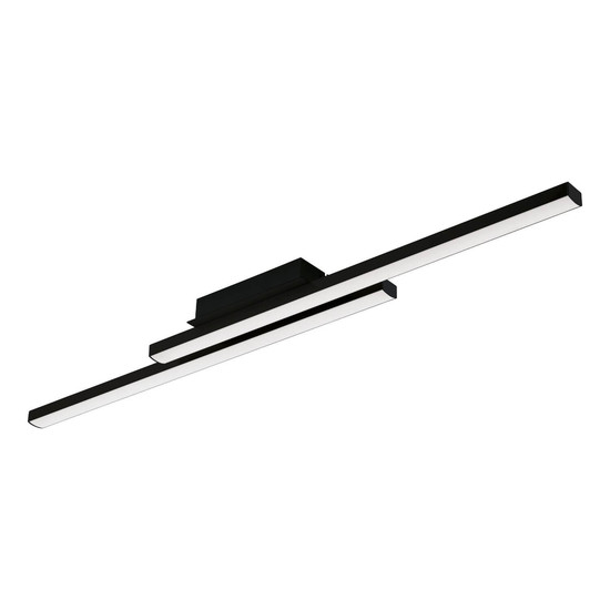 Eglo LED Deckenleuchte Fraioli-Z Smart 2-flammig dimmbar 2x 17W RGB CCT warm-/tageslichtweiss 2700-6500K Zigbee Schwarz Aluminium 105,5x12cm 900079