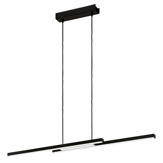 Eglo LED Pendelleuchte Fraioli-Z Smart 2-flammig dimmbar 2x 17W RGB CCT warm-/tageslichtweiss 2700-6500K Zigbee Schwarz Aluminium 105,5x10cm 900081