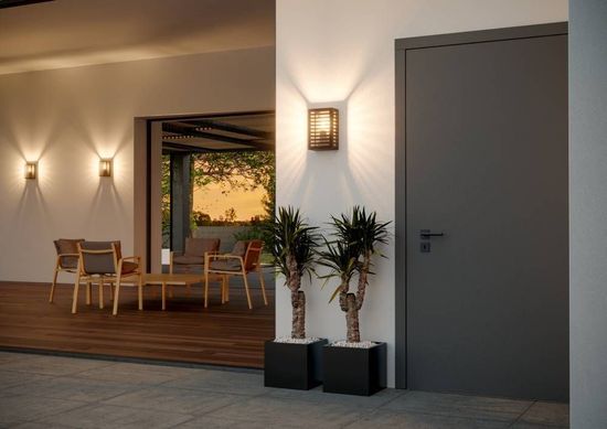 Eglo 900136 ALAMONTE 3 E27 Außen-Wand-/Deckenleuchte Schwarz IP44