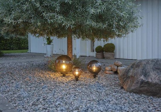 Eglo 900202 MONTEROLLO SMOKE E27 Außen-Stehleuchte Ø300mm Schwarz-Transparent IP44