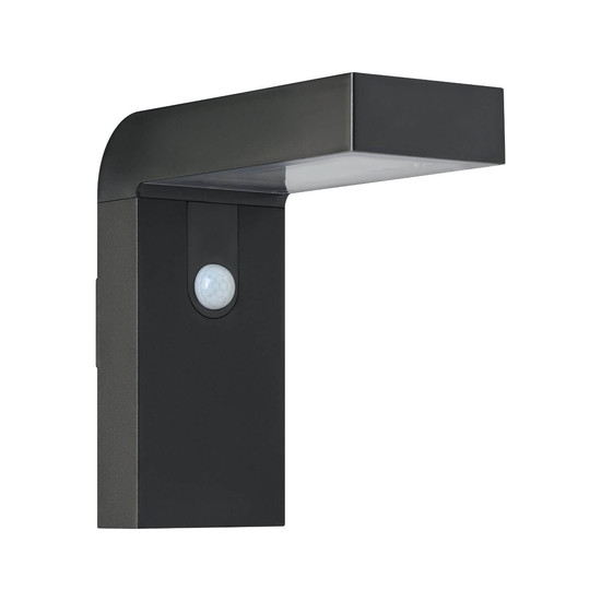 Eglo LED Solar-Wandleuchte Baracconi 18-flammig 18x 0,2W Bewegungsmelder IP44 Schwarz Transparent Aluminium mit Sensor 20x9cm 900245