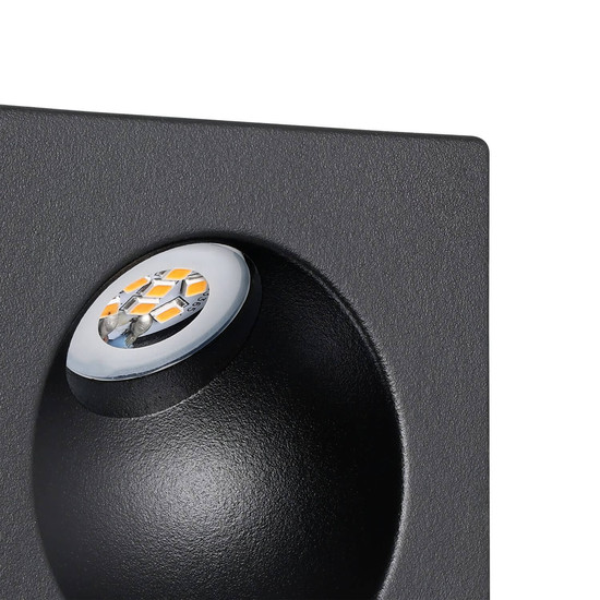 Eglo LED Einbauspot Zarate 2W warmweiss 3000K Schwarz Aluguss 8x8cm 900251