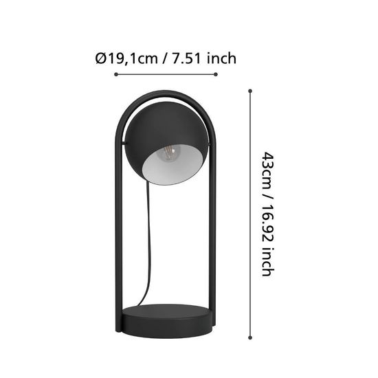 Eglo 900314 MURNIA E14 Tischleuchte 190x165mm Schwarz Weiss