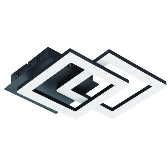 Eglo LED Deckenleuchte Paranday-Z Smart dimmbar 11,2W CCT warm-/tageslichtweiss 2700-6500K Zigbee Schwarz Stahl 47x22,5cm 900315