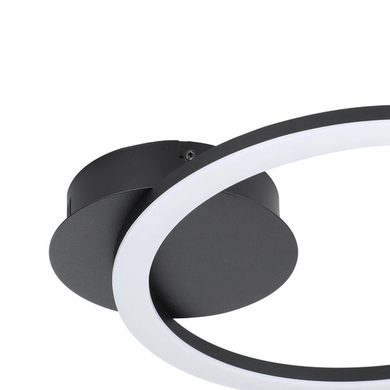 Eglo LED Deckenleuchte Parrapos-Z Smart dimmbar 12W CCT warm-/tageslichtweiss 2700-6500K Zigbee Schwarz Stahl 34x30cm 900323