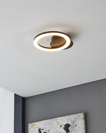 Eglo LED Wandleuchte Parrapos-Z Smart dimmbar 6,8W CCT warm-/tageslichtweiss 2700-6500K Zigbee Schwarz Stahl 24x20cm 900324