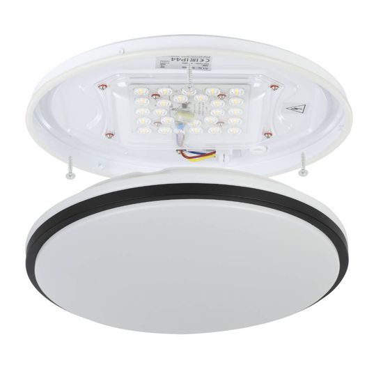 Eglo 900365 PINETTO LED Außen-Deckenleuchte 15,6W Ø340mm Weiss Chrom neutralweiss IP44