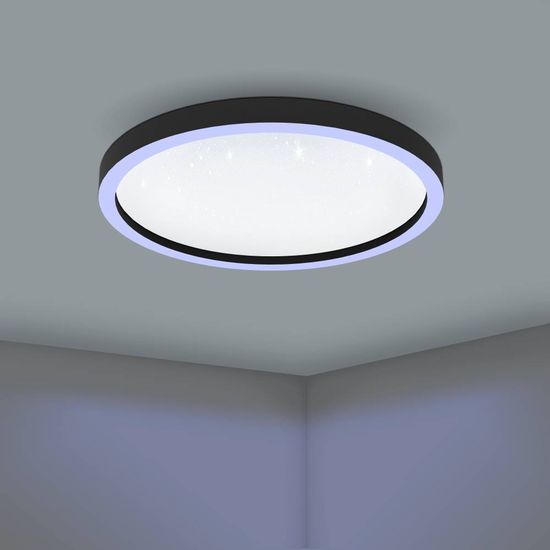 Eglo 900412 MONTEMORELOS-Z LED Deckenleuchte 34,5W Ø570mm Schwarz Weiss steuerbare Lichtfarbe dimmbar