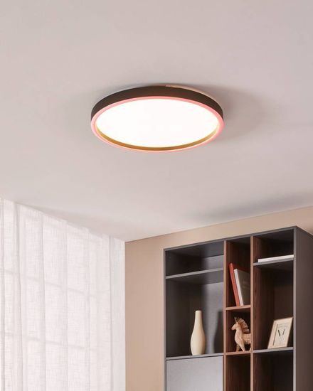 Eglo 900412 MONTEMORELOS-Z LED Deckenleuchte 34,5W Ø570mm Schwarz Weiss steuerbare Lichtfarbe dimmbar