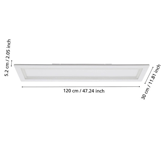 Eglo LED Deckenleuchte Padrogiano-Z Smart 6-flammig dimmbar 6x 9,7W RGB CCT warm-/tageslichtweiss 2700-6500K Zigbee Weiss Stahl 120x30cm 900485