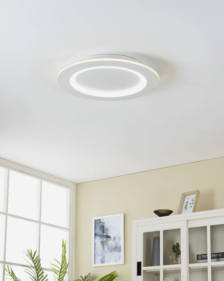 Eglo LED Deckenleuchte Padrogiano-Z Smart 3-flammig dimmbar 3x 9,7W RGB CCT warm-/tageslichtweiss 2700-6500K Zigbee Weiss Stahl Ø45cm 900486