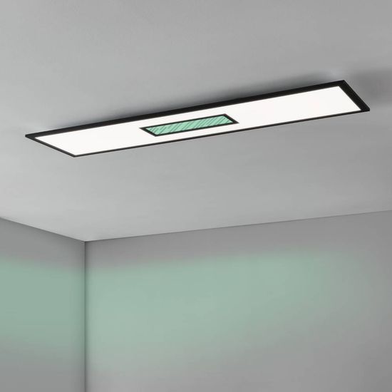 Eglo 900573 BORDONARA LED Deckenleuchte 35W 1195x295mm Schwarz Weiss Fernbedienung RGB steuerbare Lichtfarbe dimmbar