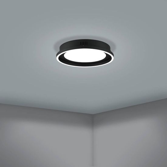 Eglo 900601 CALAGRANO LED Deckenleuchte 11,5W, 10W Ø380mm Schwarz Weiss Fernbedienung steuerbare Lichtfarbe dimmbar