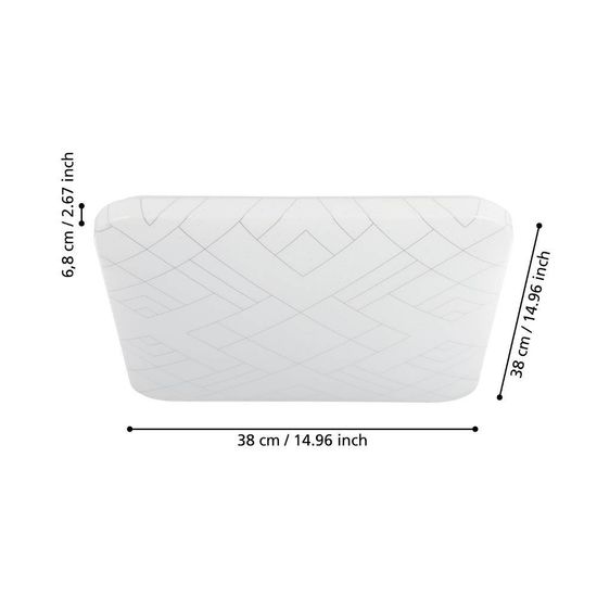 Eglo 900613 RENDE LED Deckenleuchte 19,5W 380x380mm Weiss Silber warmweiss